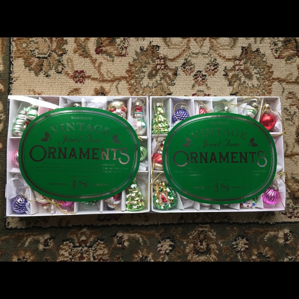 Vintage jewel tone Christmas ornaments